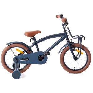 Bicicleta pentru copii Procart Cool Boy Bleumarin 16 inch, cadru otel 26 cm, frana v-brake, suport frontal, roti ajutatoare, far imagine