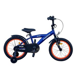 Bicicleta pentru copii Procart AlbastruPortocaliu 16 inch, roti ajutatoare, cadru otel 23 cm, ghidon reglabil, frane fata v-brake imagine