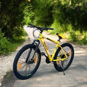 Bicicleta Ninety One viper Galben 26 inch, frane pe disc, schimbator shimano, 21 de viteze, suspensie fata, cadru otel imagine