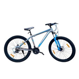 Bicicleta MTB GriAlbastru roti 27.5 inch, 21 viteze, schimbator shimano, frane pe disc, suspensii fata imagine
