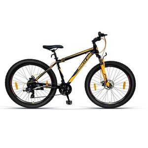 Bicicleta MTB Negru-Portocaliu roti 27.5 inch, 21 viteze, schimbator shimano, frane pe disc imagine