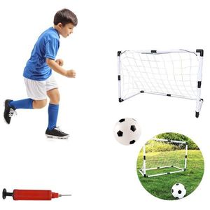 Set poarta cu plasa pentru fotbal, minge, pompa, 120x57x63 cm imagine