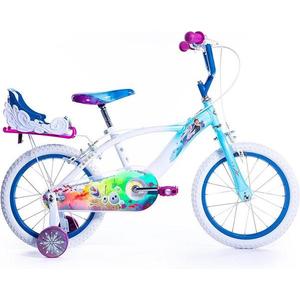 Bicicleta pentru copii Huffy Frozen 16 inch cu roti ajutatoare si cosulet imagine