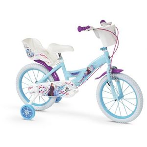 Bicicleta pentru copii Huffy Frozen II 16 cu roti ajutatoare si cosulet imagine