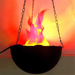 Lampa suspendata cu halogen, efect real flacara, lant inclus, 20 cm imagine