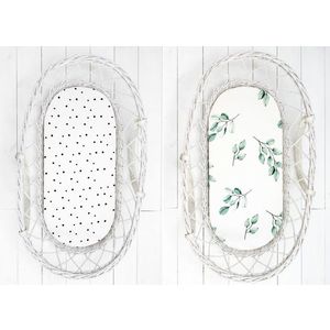 Set 2 cearceafuri cu elastic pentru landoucosulet bebe Bumbac EucaliptPuncte Sleepee imagine