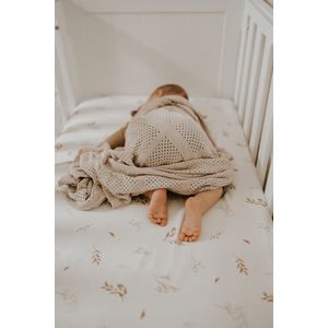 Cearceaf din bumbac pentru patut 120x60 cm Boho Sand imagine