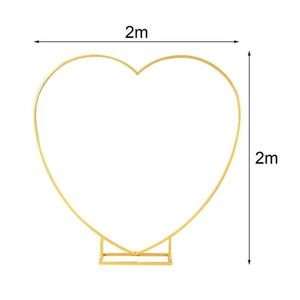 Arcada metalica in forma de inima, decor evenimente, 2 x 2 m, auriu imagine