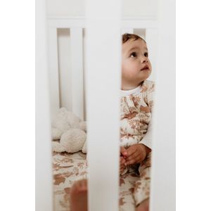 Cearceaf din bumbac pentru patut 120x60 cm Animale de Epoca Almond imagine