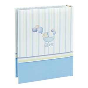 Album foto baby born book, 100 fotografii 10x15 cm, coperta personalizabila, spatiu notite culoare albastru imagine