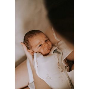 Saculet Swaddle infasat nou nascut + caciulita First Step Animale Epoca Cream Sleepee imagine