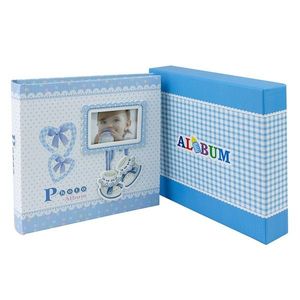 Album foto baby milo personalizabil, 200 poze format 10x15 cm, cutie culoare albastru imagine