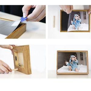 Rama foto magnetica a4, include hartie magnetica, lemn, magic dale imagine