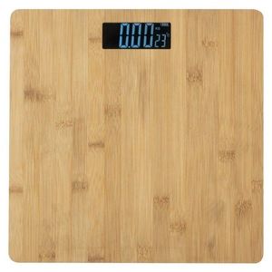 Cantar corporal digital, 180 kg, afisaj lcd, aspect bambus, 28x28 cm imagine