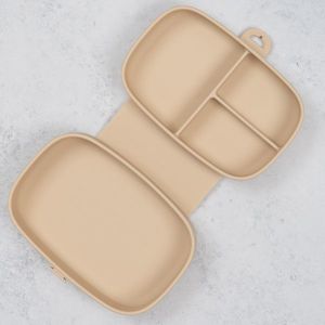 Caserola compartimentata din silicon cu ventuza AppeKids Magic Box Bubble Beige imagine