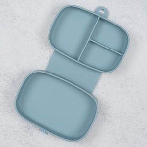 Caserola compartimentata din silicon cu ventuza AppeKids Magic Box Aqua Blue imagine