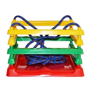 Leagan pentru copii, 4 laturi, corzi 110 cm, 36x32x22.7cm, multicolor imagine