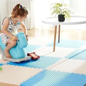 Covoras puzzle xl, 60x60 cm, grosime 2 cm, spuma eva, 2 piese culoare albastru imagine