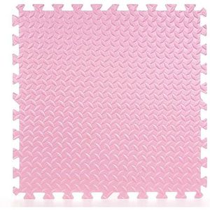 Covoras puzzle xl, 60x60 cm, grosime 2 cm, spuma eva, 2 piese culoare roz imagine
