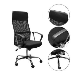 Scaun ergonomic de birou, directorial, spatar inalt, inaltime reglabila, sezut inclinabil, negru imagine