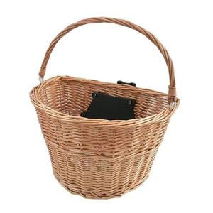 Cos din ratan pentru bicicleta, detasabil, mecanism tip click, 21x34x41cm, natur imagine