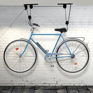 Suport bicicleta, suspendare pe tavan, cu scripete, prindere carlige, universal imagine