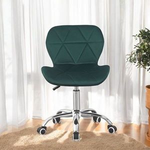 Scaun birou, stil scandinav, tapiterie catifea, reglabil pe inaltime, baza otel cromat, verde imagine