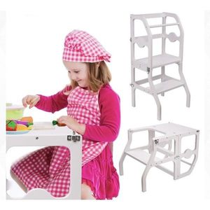 Scaun pliabil pentru copii, inaltator din lemn, 2 in 1 scaun si masa, learning tower imagine