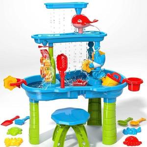 Masuta de nisip si apa cu scaun si accesorii etajata Whale Tower imagine
