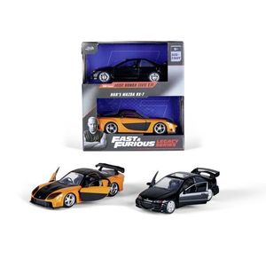 Set 2 Masini Metalice - Fast & Furious Legacy Series - Honda Civic EJ 1 si Mazda Rx-7 | Jada Toys imagine
