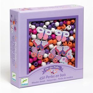 Kit creativ - Wooden Beads - Butterflies | Djeco imagine