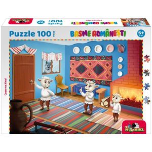 Puzzle 100 piese, Noriel Basme Romanesti, Capra cu trei iezi imagine