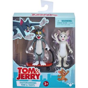 Set 2 figurine Tom and Jerry, Skateboarding, Tom and Toots , S1, 8 cm imagine
