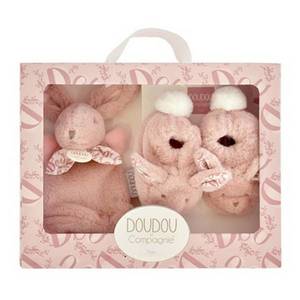 Set botosei si jucarie de plus, Doudou, Iepuras, Roz imagine