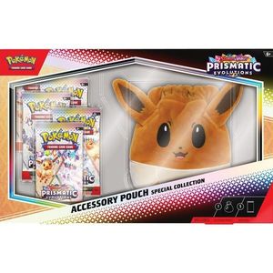 Set cartonase si accesoriu pouch, Pokemon TCG, Scarlet & Violet Prismatic Evolutions 8.5 imagine