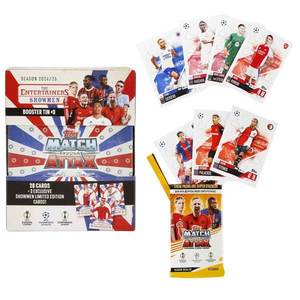 Set cartonase in cutie metalica Topps, UEFA Match Attax 2024-2025, Showmen imagine