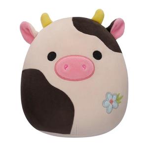 Jucarie de plus, Squishmallows, Vacuta Connor cu floare, 19 cm imagine