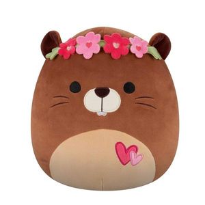 Jucarie de plus, Squishmallows, Castorul Chip cu inimioare, 19 cm imagine