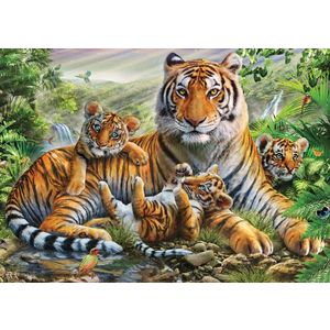 Puzzle 1000 piese - Tiger and Cubs | Schmidt imagine