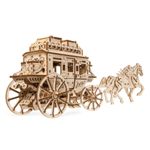 Puzzle 3D - Trasura cu cai | Ugears imagine