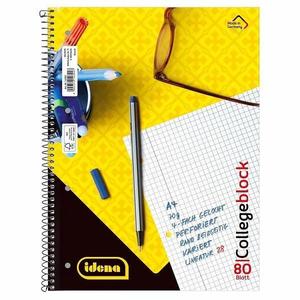 Idena Collegeblock A4, 80 pagini, matematica, cu spirala, sistem de rupere si perforatii imagine