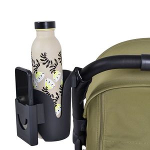 Suport multifunctional 2 in 1 pentru telefonsticlabiberon Cangaroo On The Go Negru, prindere universala cu velcro imagine