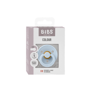 BIBS - Suzeta Colour Latex, tetina rotunda, 0 luni +-Baby Blue imagine