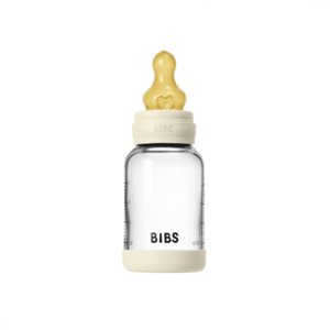 Set complet biberon din sticla anticolici cu tetina din latex, flux lent, 120 ml, Ivory imagine