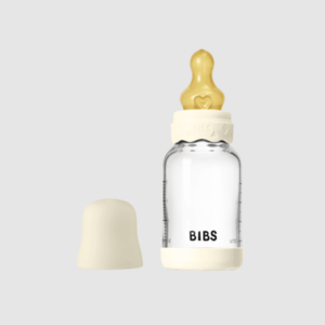 Set complet biberon Boheme din sticla anticolici cu tetina din latex, flux lent, 120 ml Ivory imagine