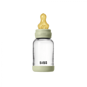 Set complet biberon din sticla anticolici cu tetina din latex, flux lent, 120 ml, Sage imagine