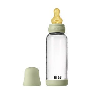 Set complet biberon din sticla anticolici cu tetina din latex, flux mediu, 240 ml, Sage imagine