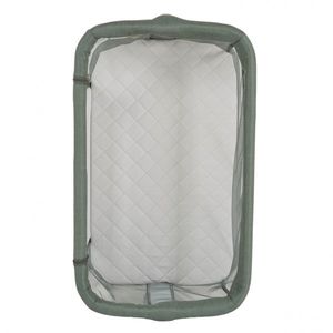 Patut Co-Sleeper Cangaroo Aura Green 88x56 cm cu laterala culisanta, Saltea cu baza ferma si husa detasabila, Functie anti reflux, 7 nivele de reglare a inaltimii, 4 Roti cu frana, recomandat de la nastere pana la 9 kg imagine