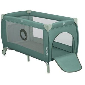 Patut pliabil, Lionelo, Stefi Plus, Cu doua nivele, Cu intrare laterala cu fermoar, 2 roti, 120 x 60 cm, Conform cu standardul european de securitate EN 716, Verde Olive imagine