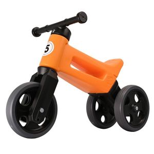 Tricicleta copii fara pedale 2 in 1 cu cosulet pentru ghidon Funny Wheels Rider Sport Portocaliu, inaltime scaun 27-29 cm, raza de viraj limitata, de la 18 luni, greutate maxima admisa 25 Kg imagine